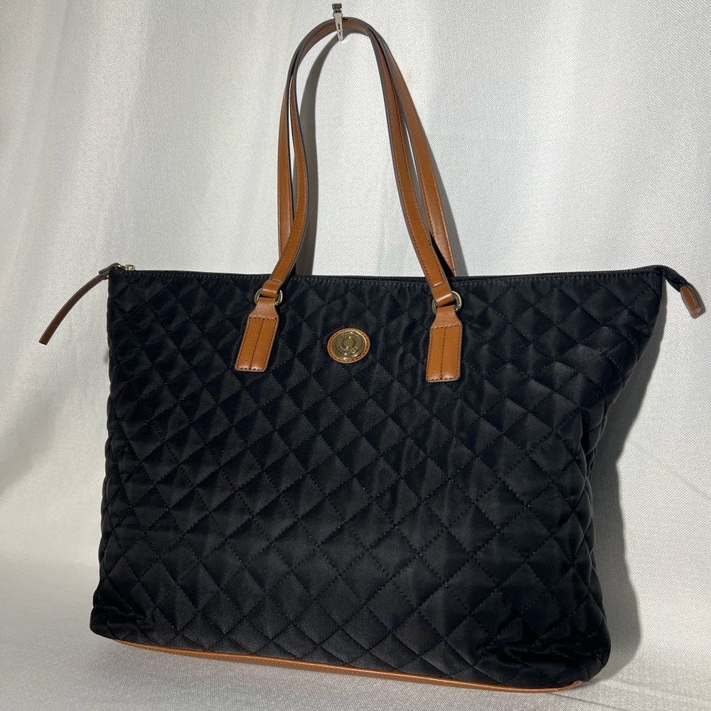 Tommy Hilfiger Nylon Tote Black 17 1/4” x 4” x 12 3/4